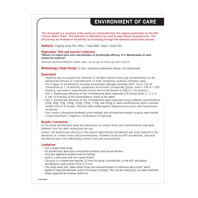 Effects of Contact Time and concentration_Clinical Abstract